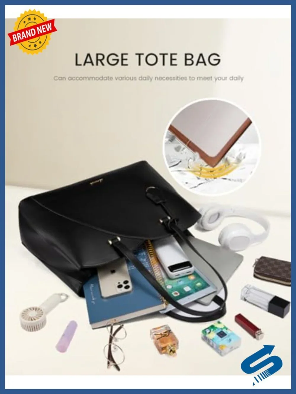 Professional Laptop Tote Bag for Women, Waterproof Faux Leather Large Work